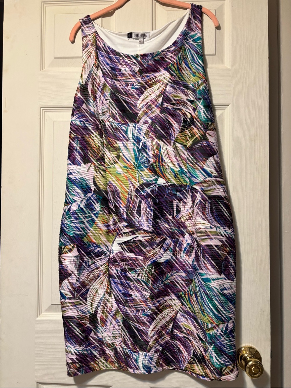 Jennifer Lopez Multicolor Abstract Print Top - Purple, Green, Blue